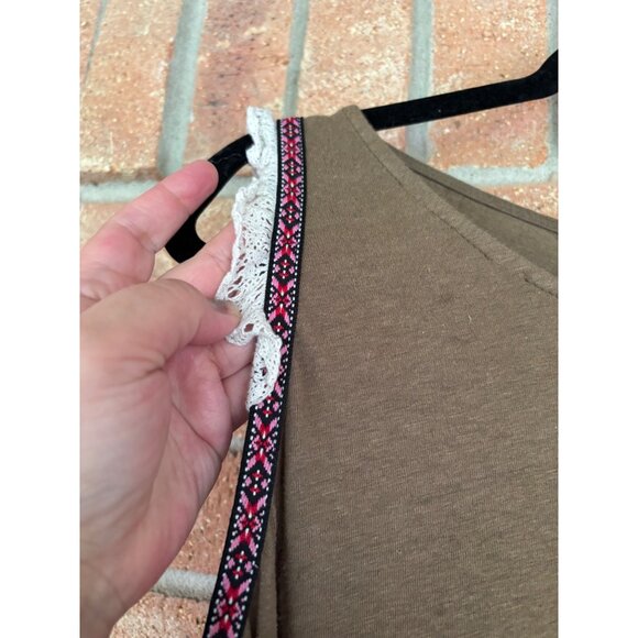 Natural Life Womens Brown Sleeveless Maxi Dress W/ Embroidered Straps - Picture 6 of 6